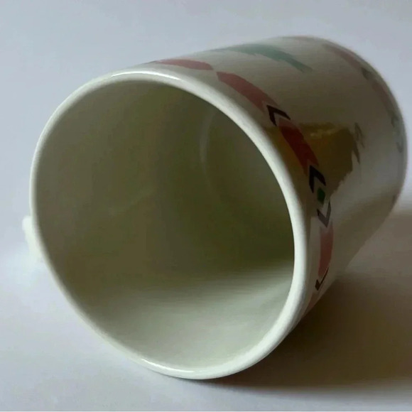 Vintage Meiwa Table Art Southwest Pattern Coffee Mug Pink Turquoise Pattern - Picture 3 of 4